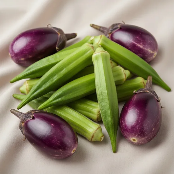 Gombo et aubergines